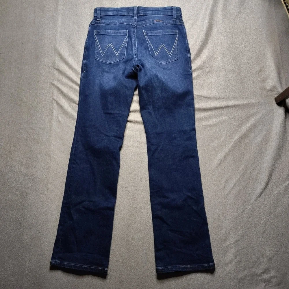 Wrangler Willow Riding Jeans Fitted Seat Higher Back Dark Wash Denim 7x32 - Picture 5 of 7